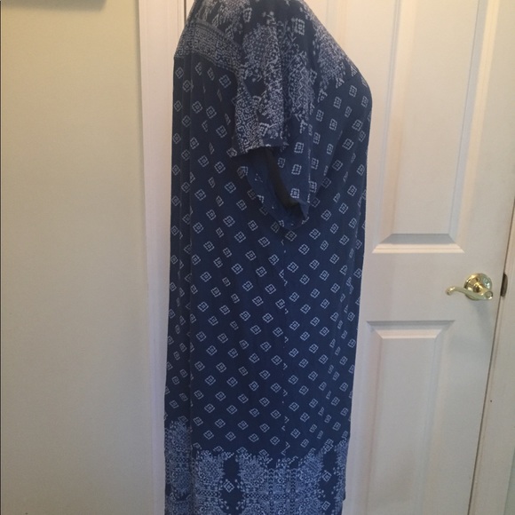 Lucky Brand scoop neck blue printed tee dress - Picture 2 of 8